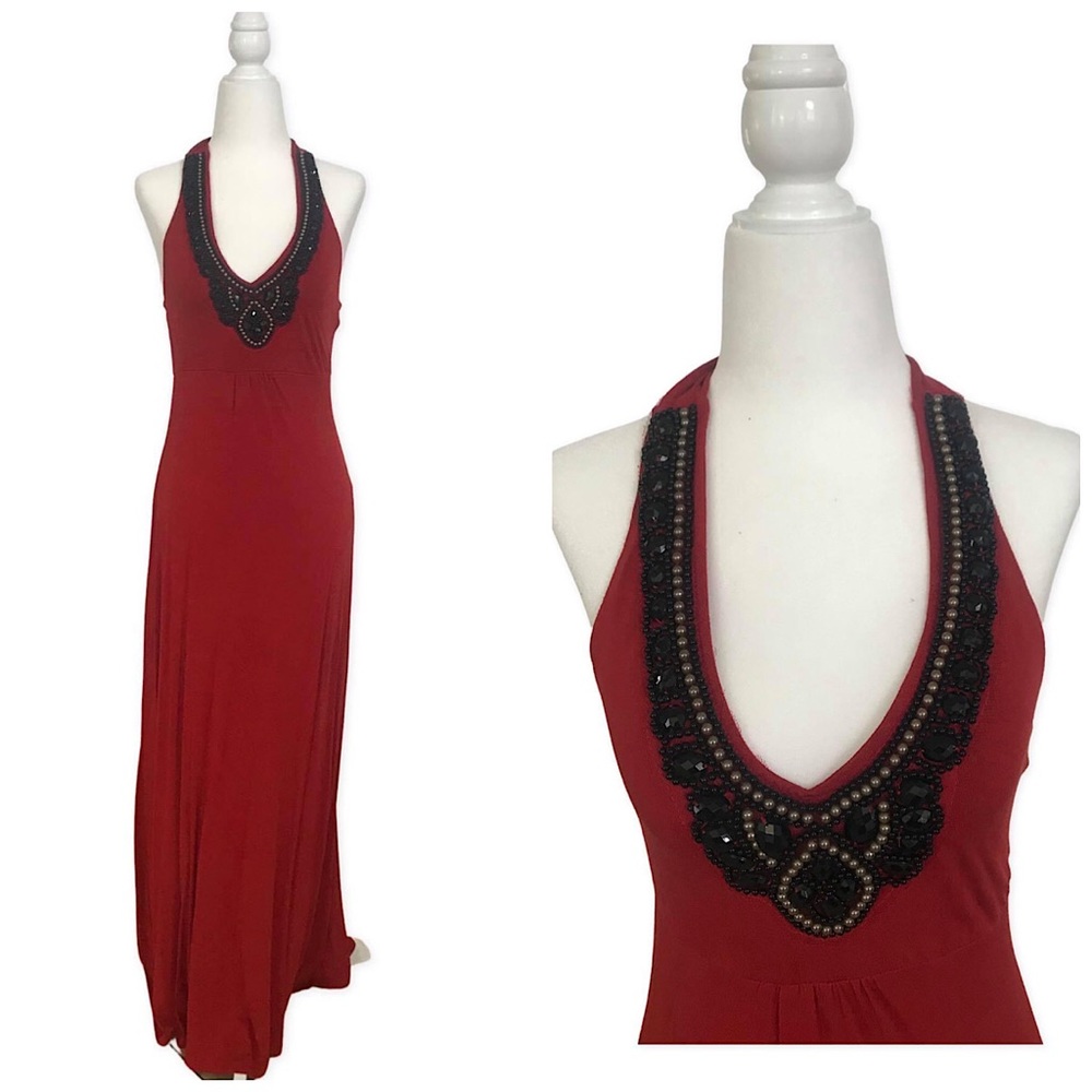 a.n.a  Beaded Red Maxi Dress